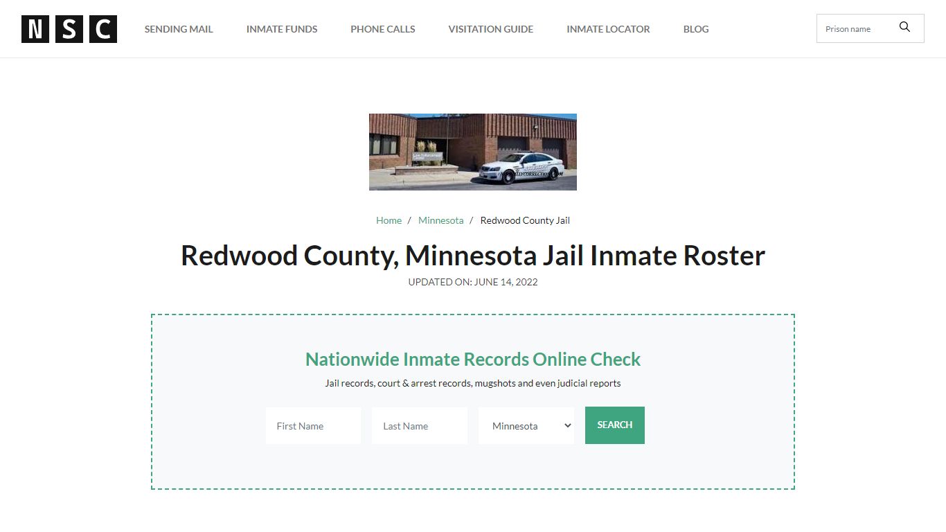 Redwood County, Minnesota Jail Inmate List